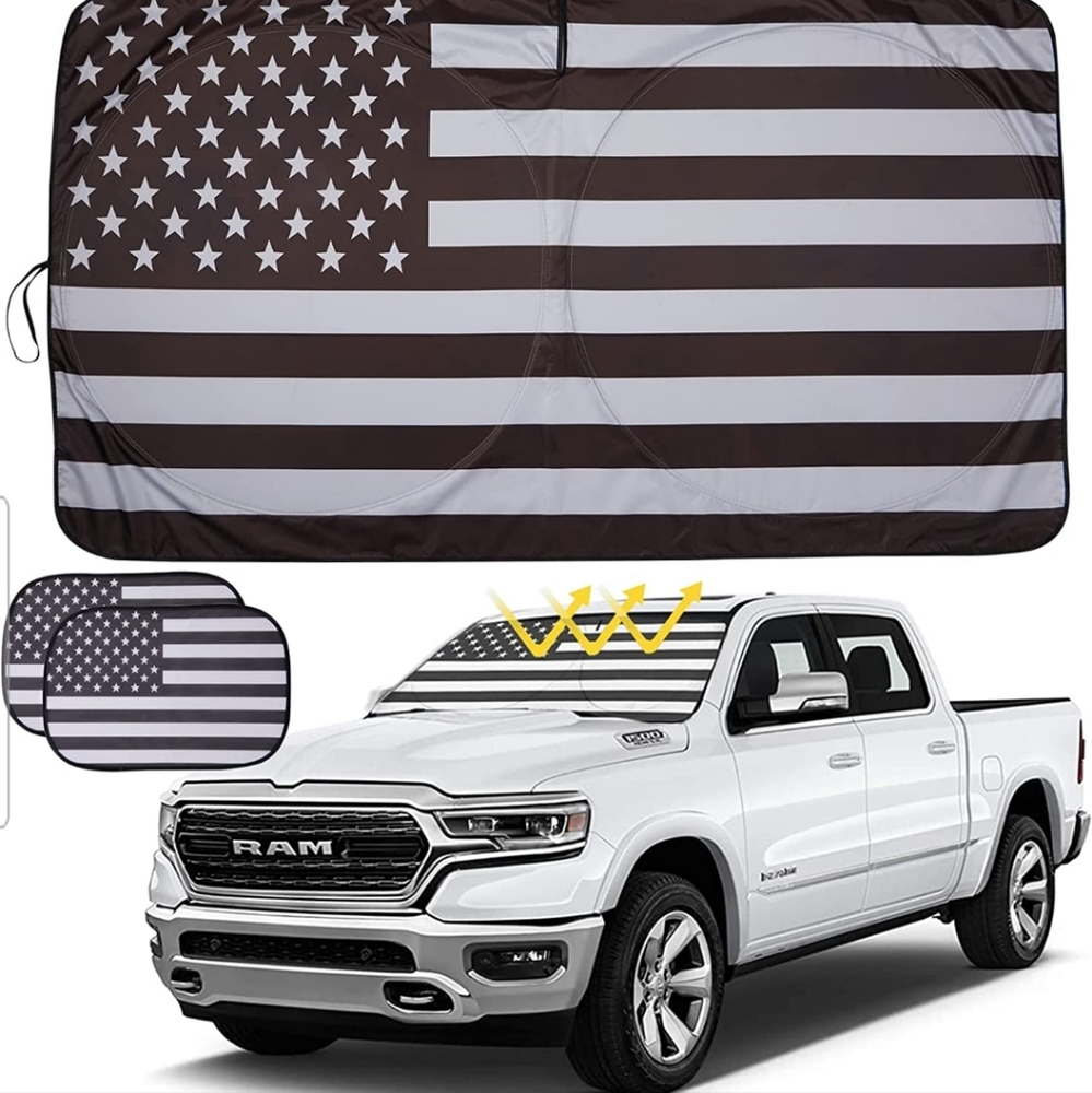 Windshield Sunshade Set, Windshield Sun Shade + Side Window Shades Blocks UV Ray